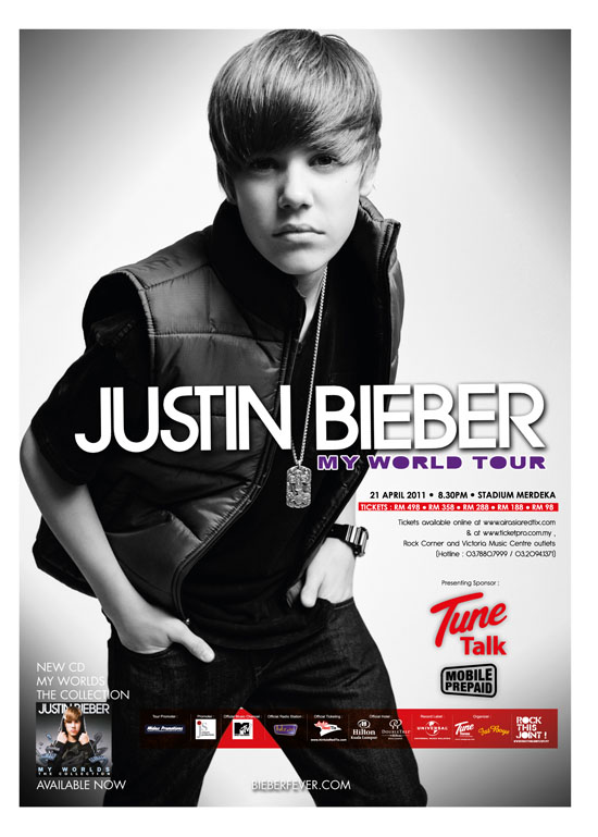 justin bieber concert poster. Justin Bieber My World Tour