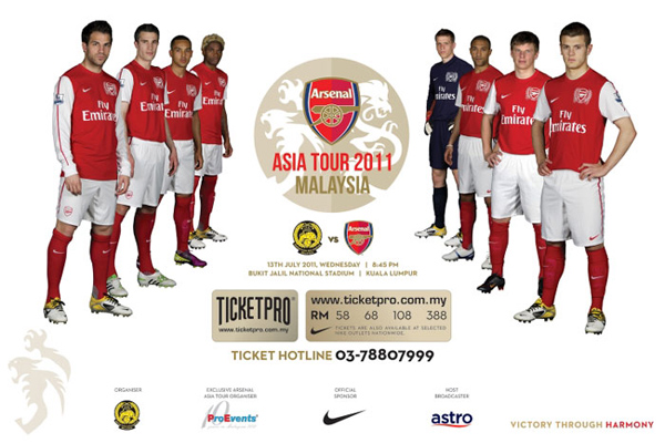 Arsenal vs. MALAYSIA 2011 Training Pass Time Update | Places and ...