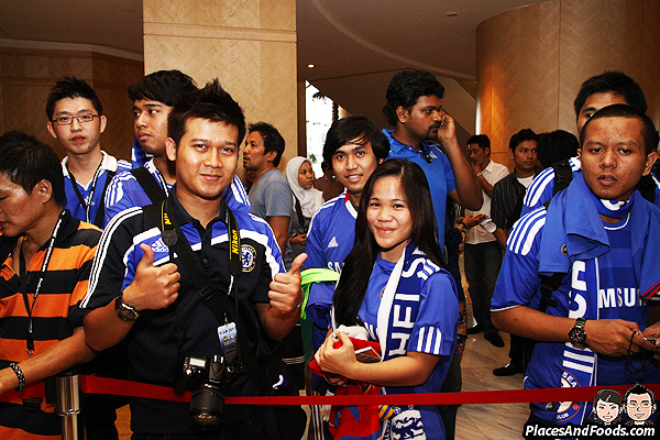 Chelsea fans at One World Hotel
