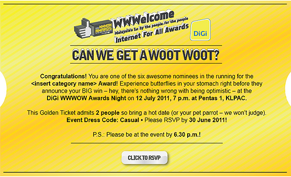 Digi WWWoW Award Golden Ticket